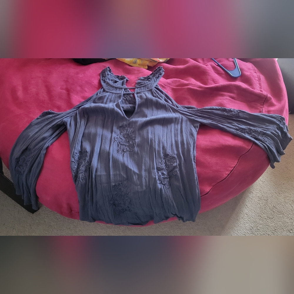 American Eagle Outfitters Slate Blue Blouse